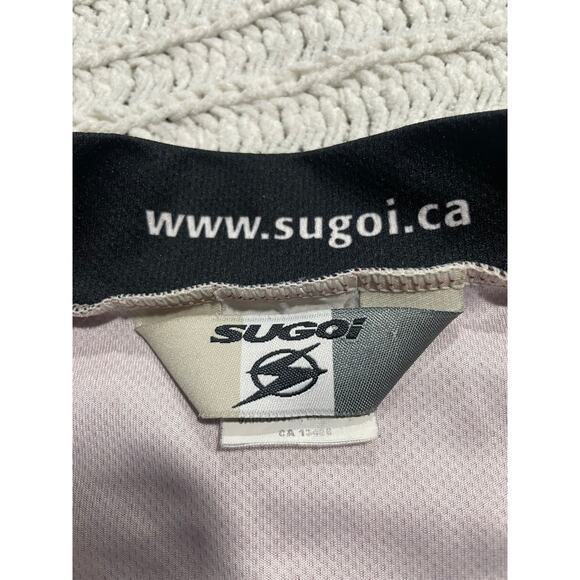 Sugoi Cycling Jersey Top Womens Large Short Sleeve Quarter Zip Shirt Red Canada - Picture 2 of 9